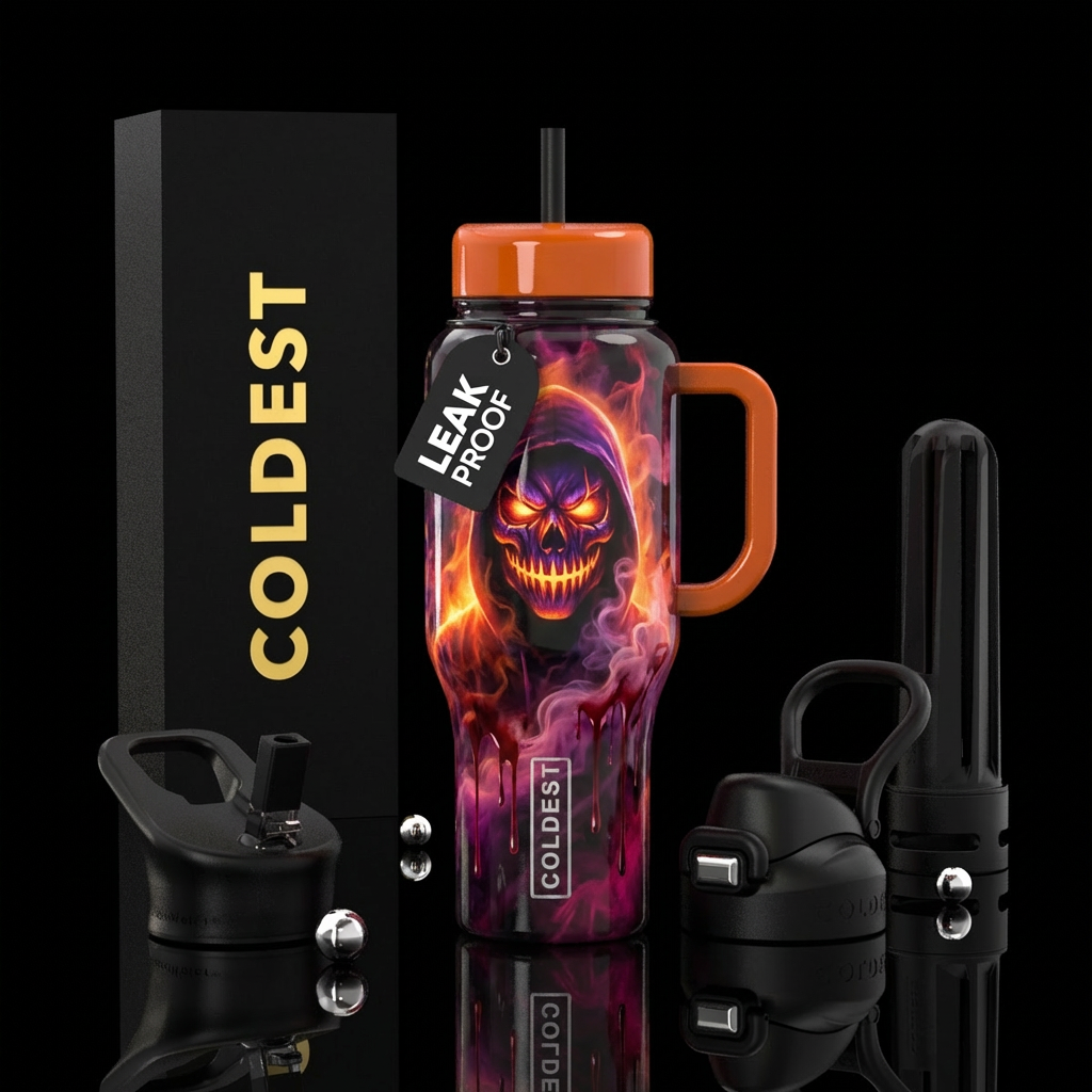 Fright night water bottle design