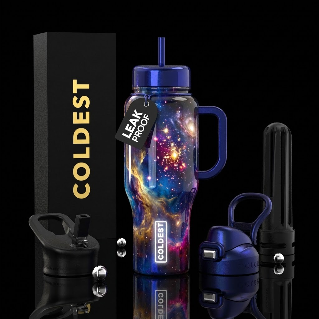 Colors in space water bottle design