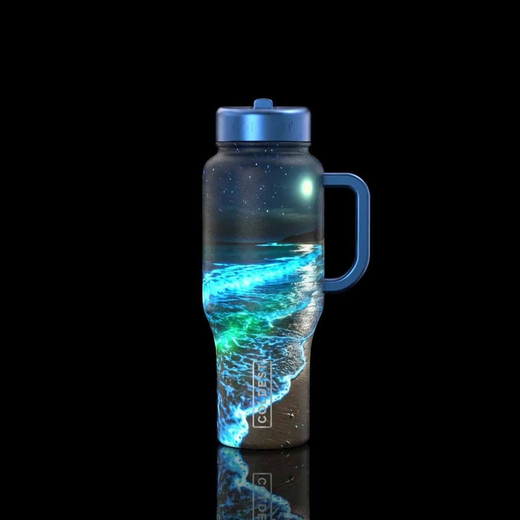 Glowly sea water bottle design