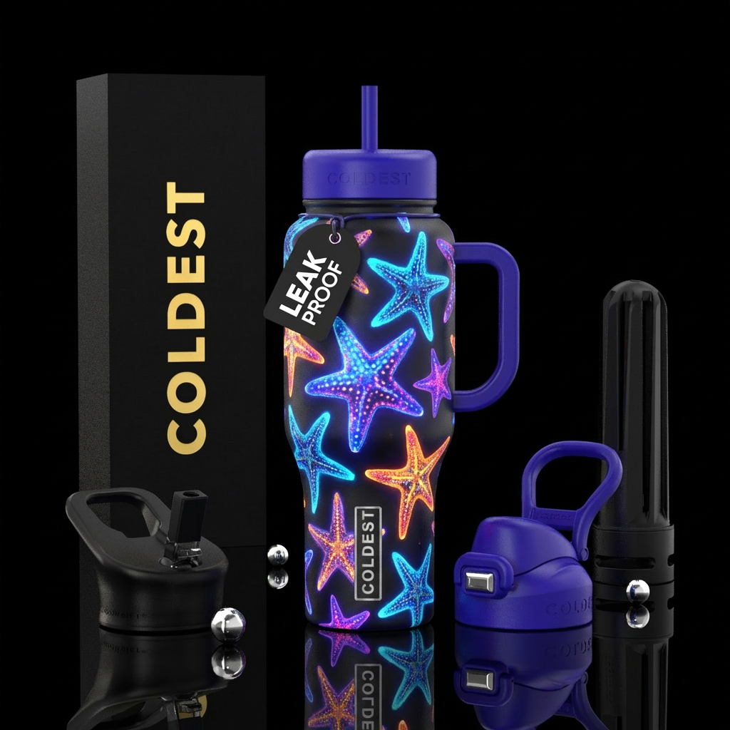Glowly starfish ⭐️ 2 water bottle design