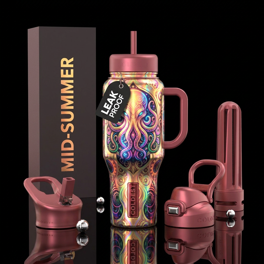 Octopus art 2 water bottle design