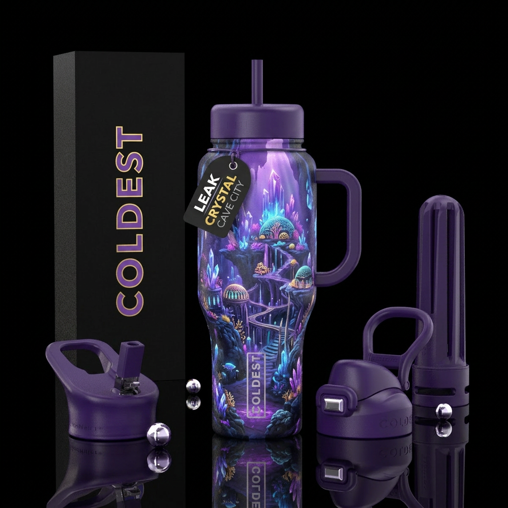 Crystal cave city water bottle design
