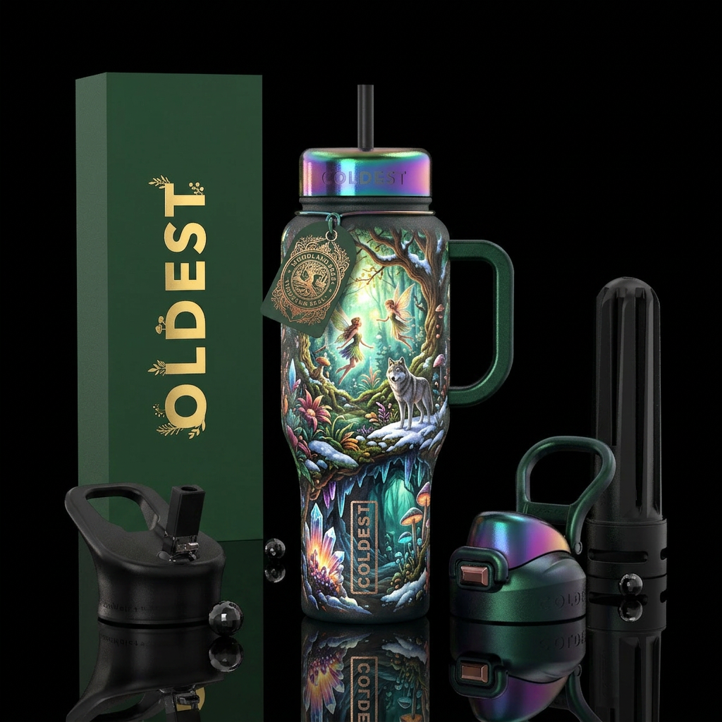 Enchanted woods water bottle design