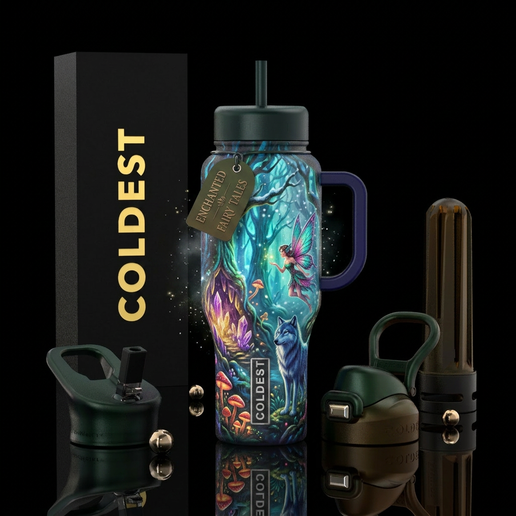 The woods water bottle design