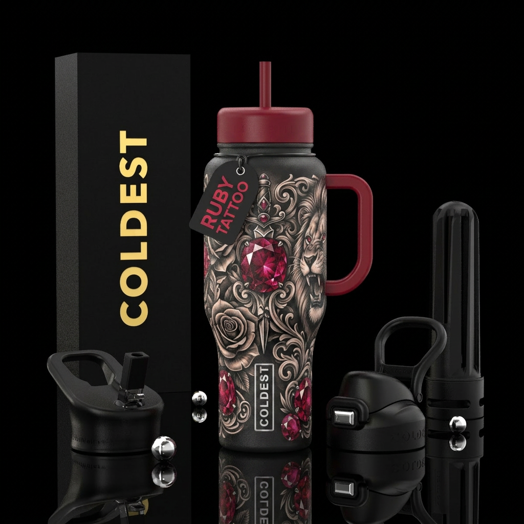Tattoo water bottle design