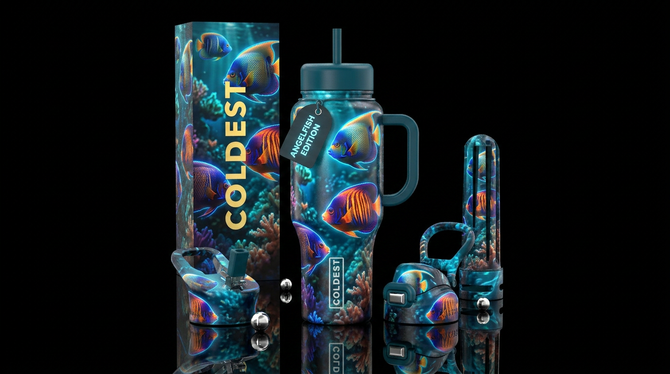 Angelfish water bottle design