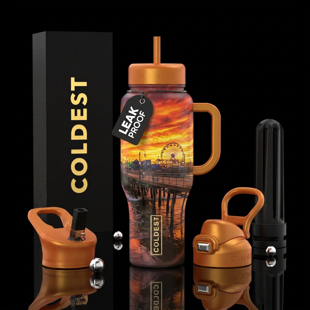 Santa Monica California water bottle design