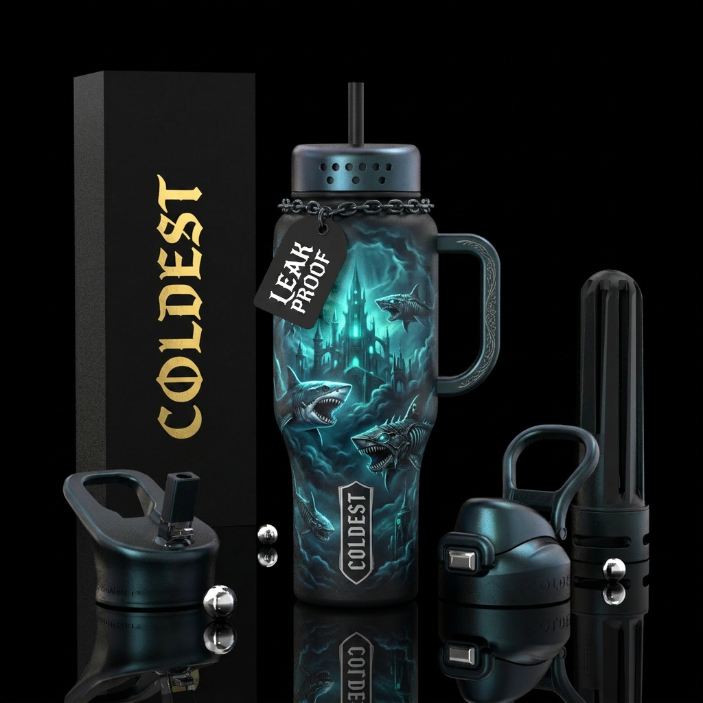 Sharks water bottle design