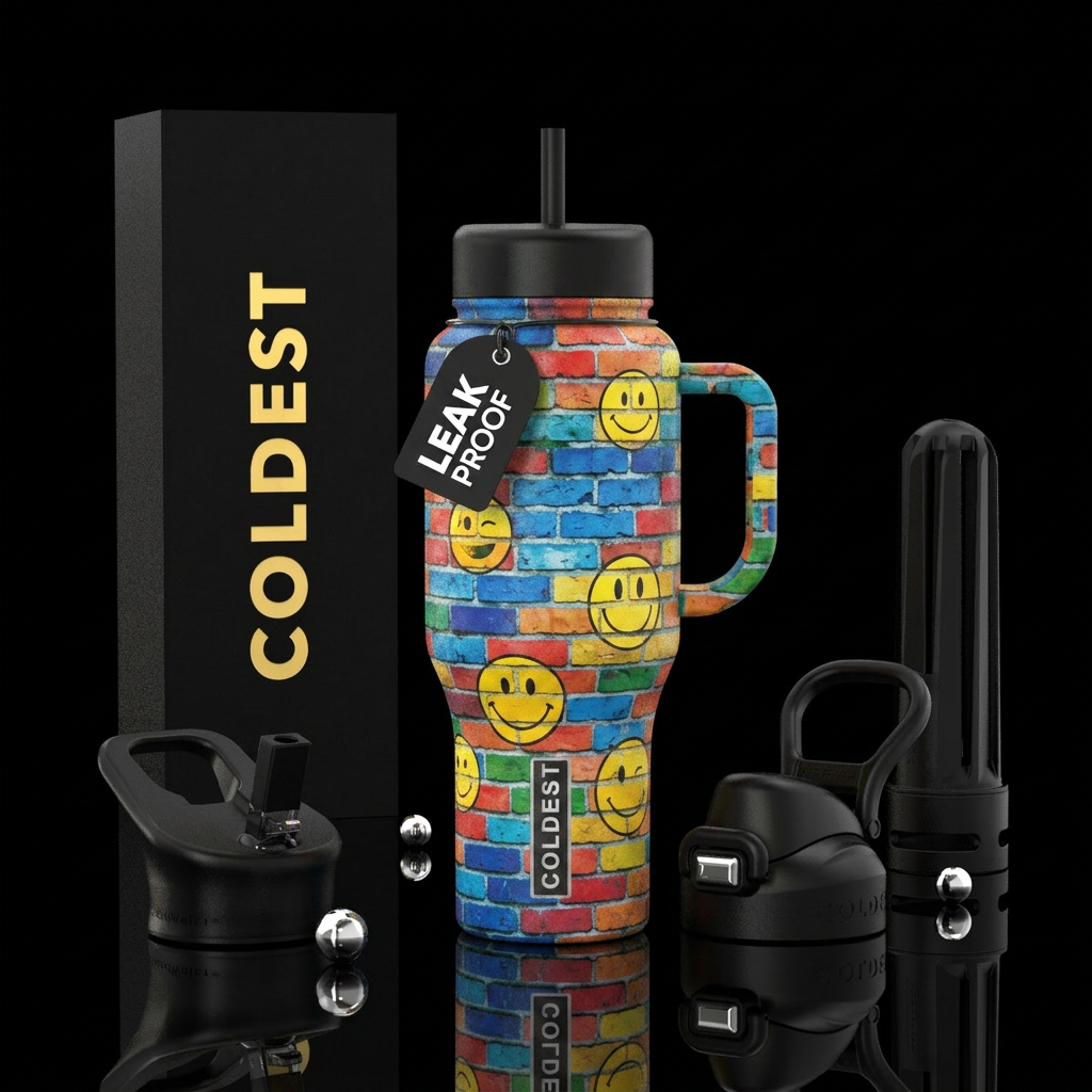 Smiley wall water bottle design