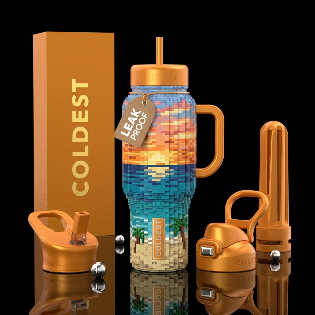 Brick art water bottle design