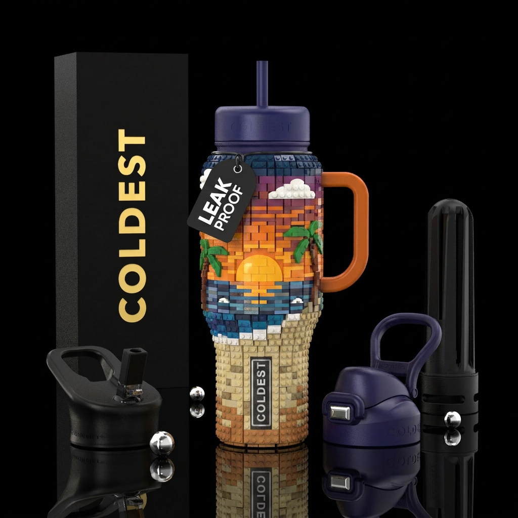Brick sunset 2 water bottle design