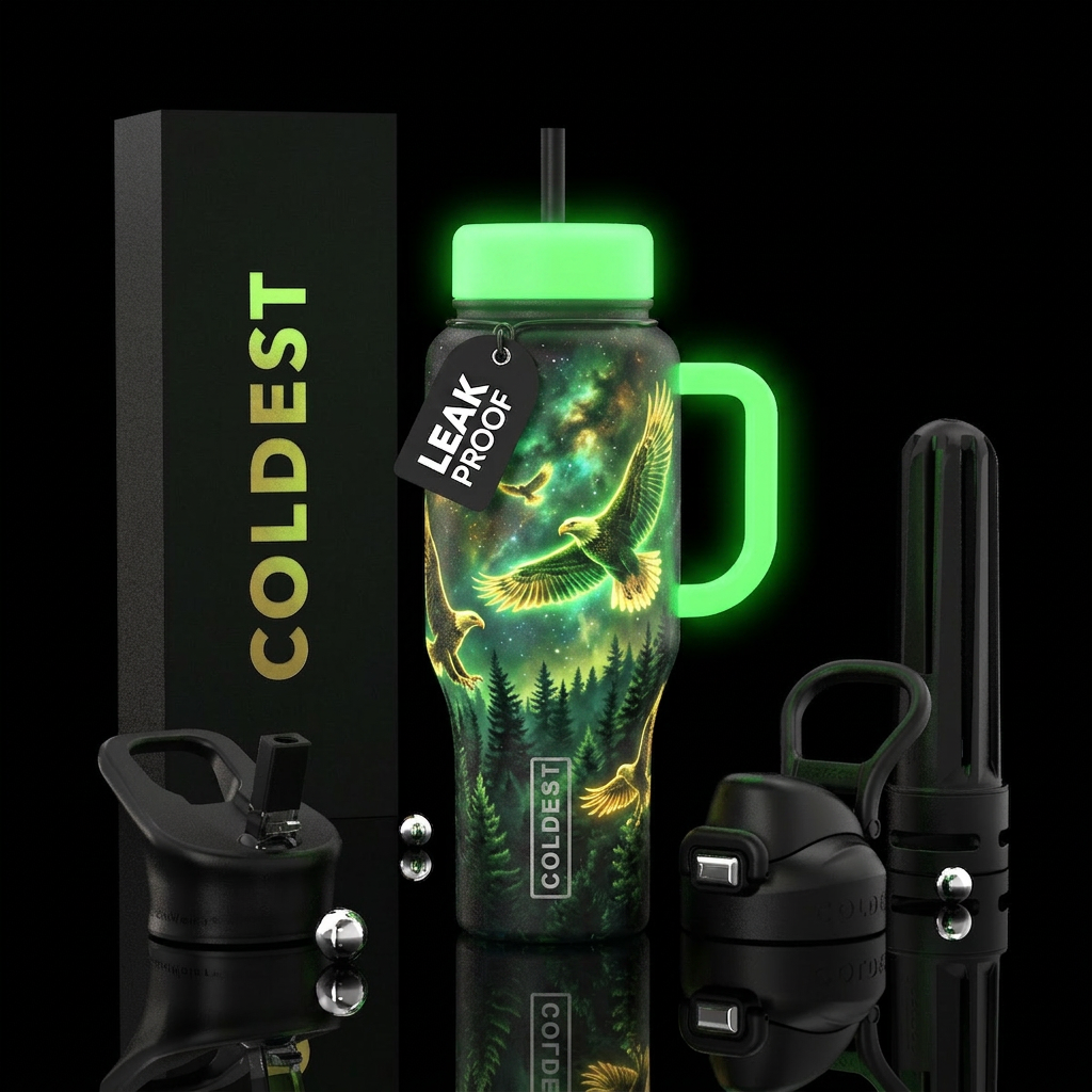 Glowie eagles water bottle design