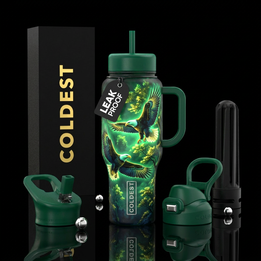 Glowie eagles water bottle design