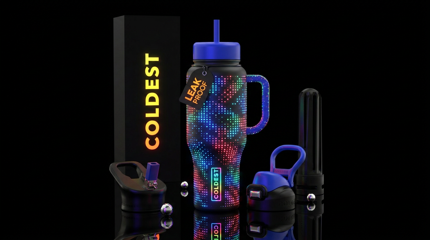 Glowie dots water bottle design