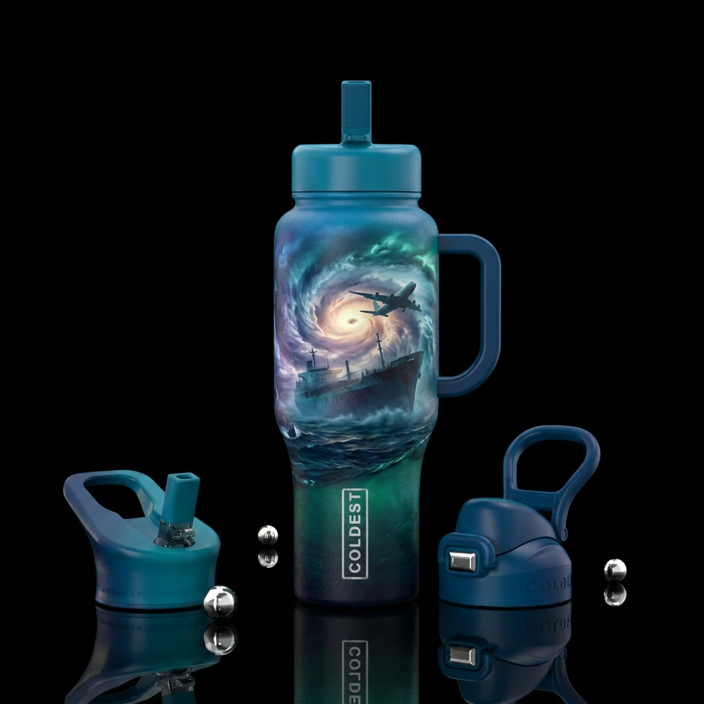 The Bermuda triangle, water bottle design