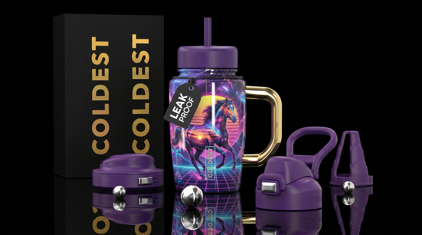 Horse art water bottle design