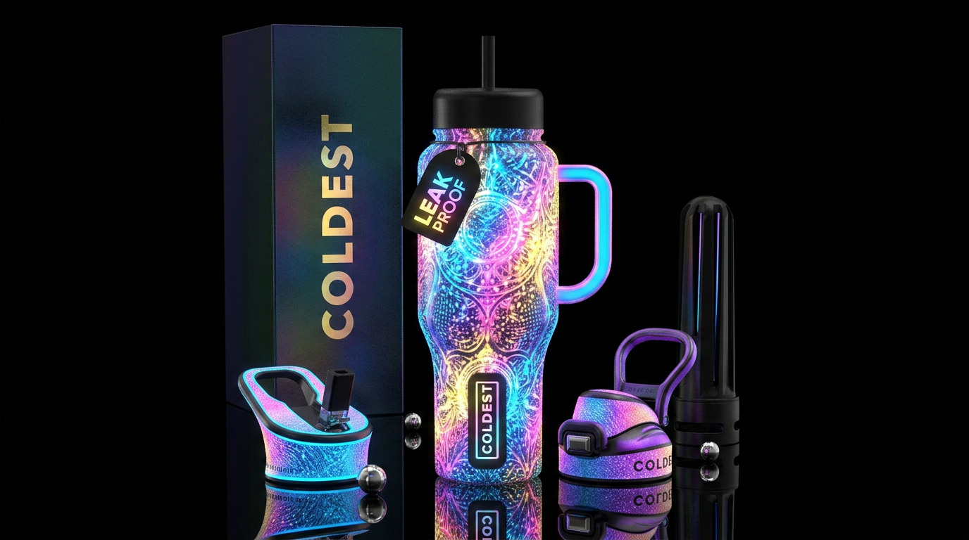 Glowie art water bottle design