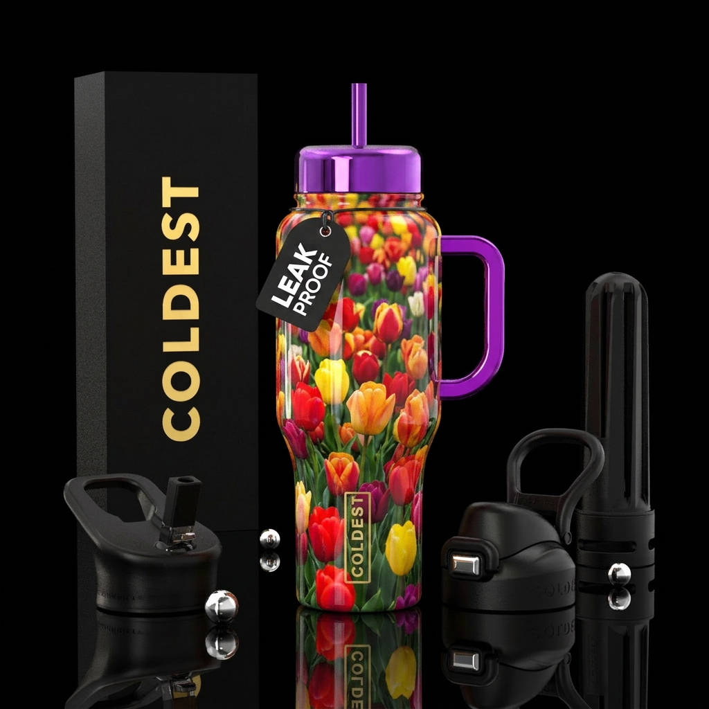 Colorful tulips... water bottle design