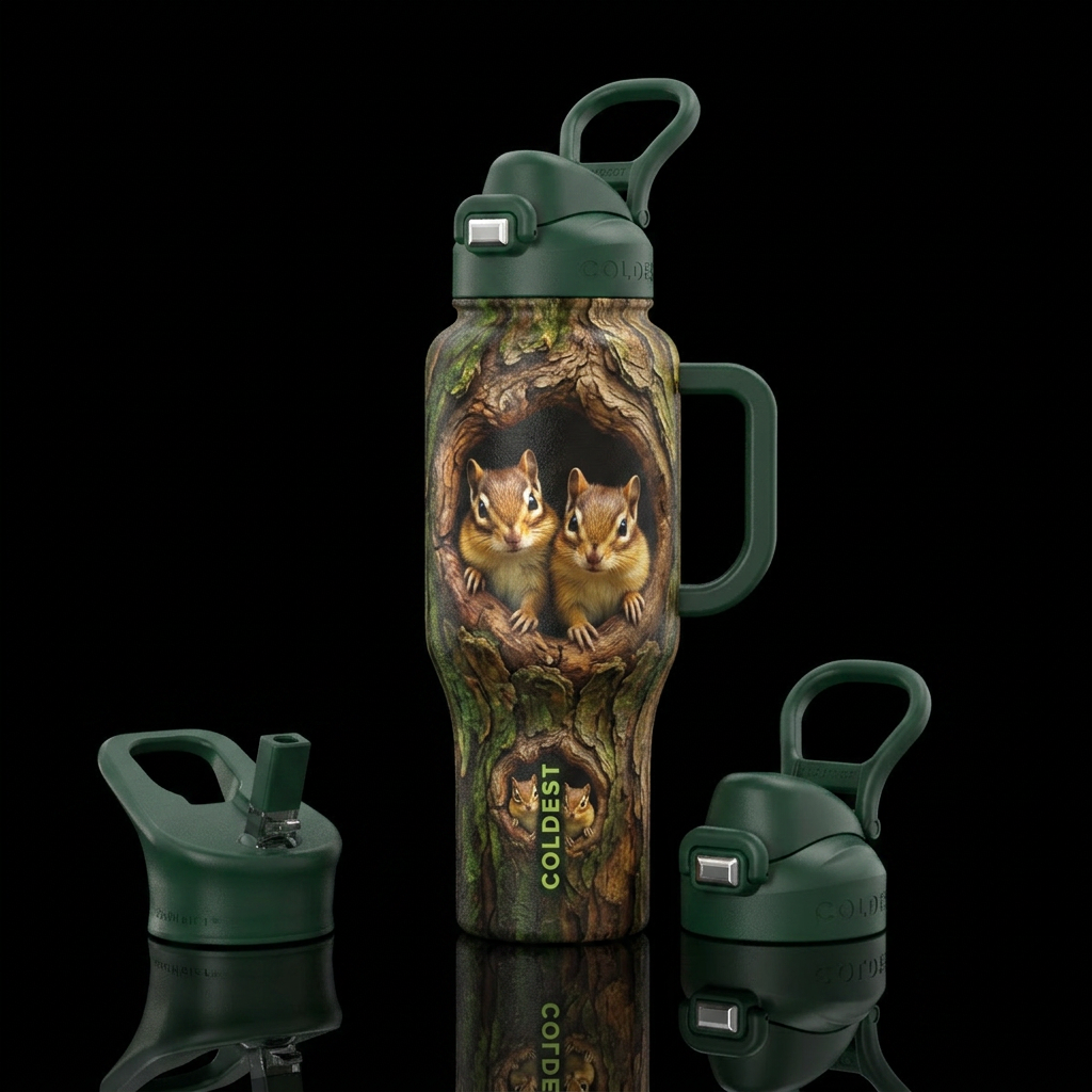 Chipmunks water bottle design