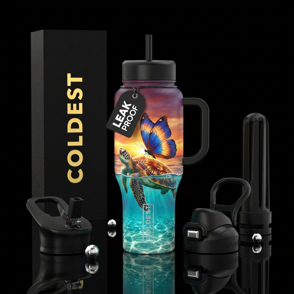 Sea turtle water bottle design