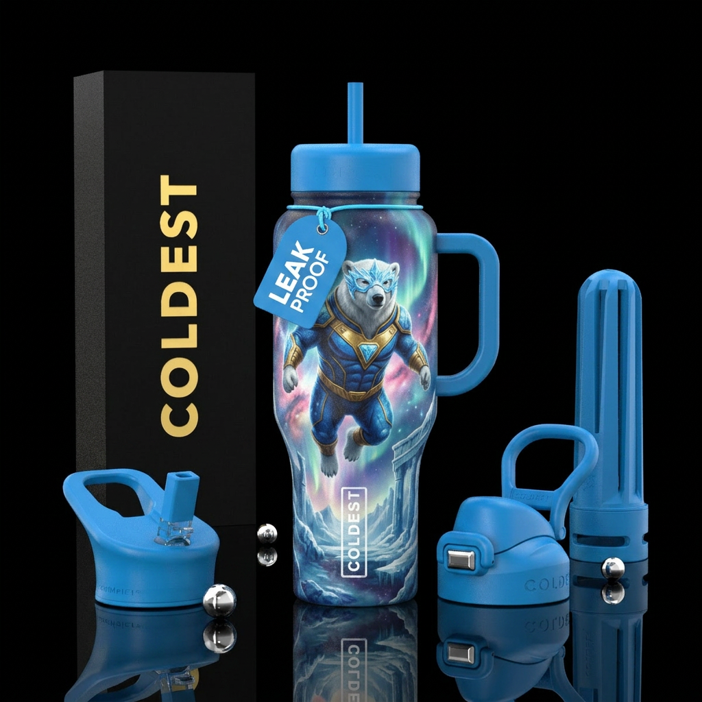 Super hero polar bear... water bottle design