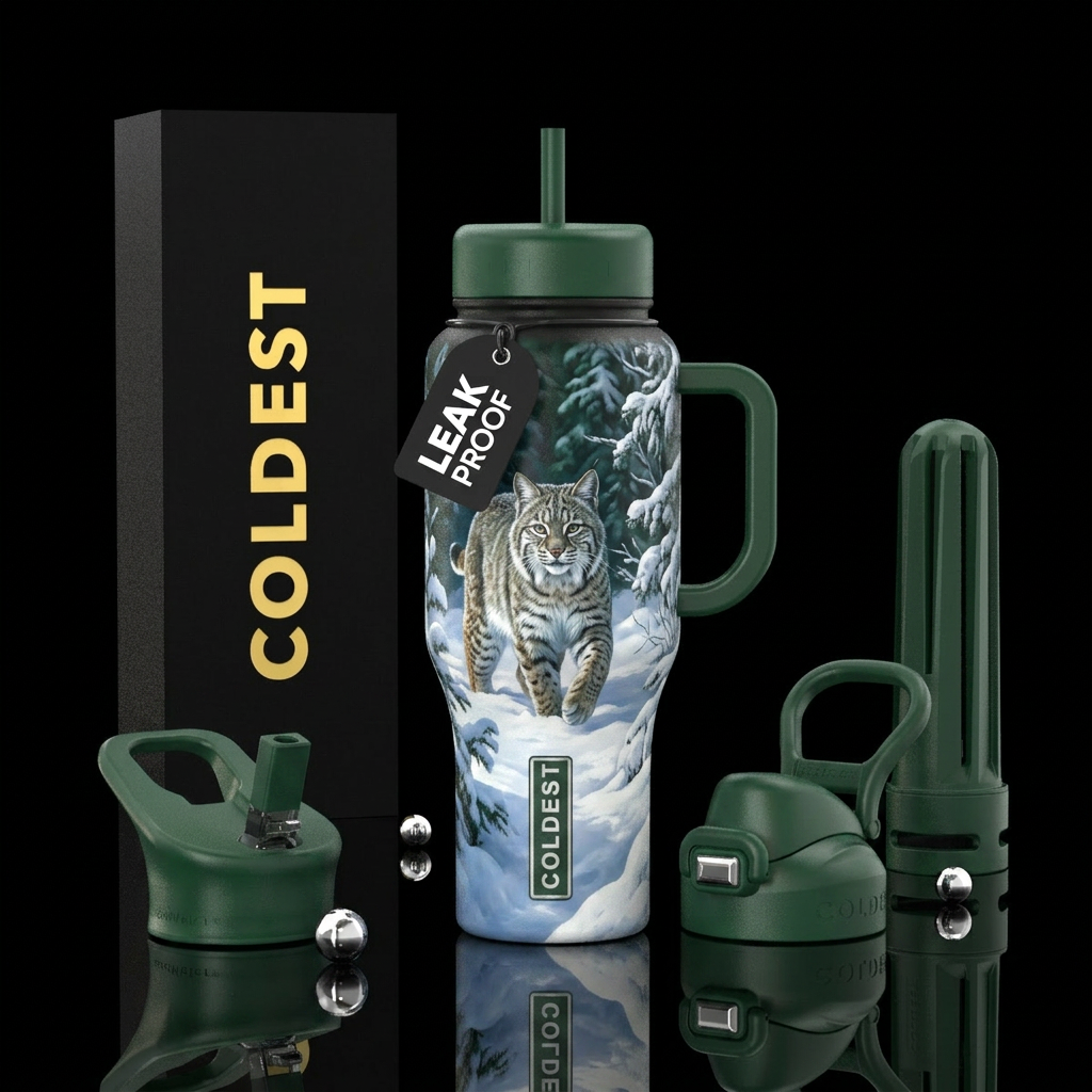 Bobcat water bottle design