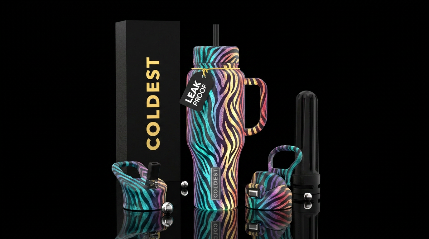 Glowie zerba print water bottle design