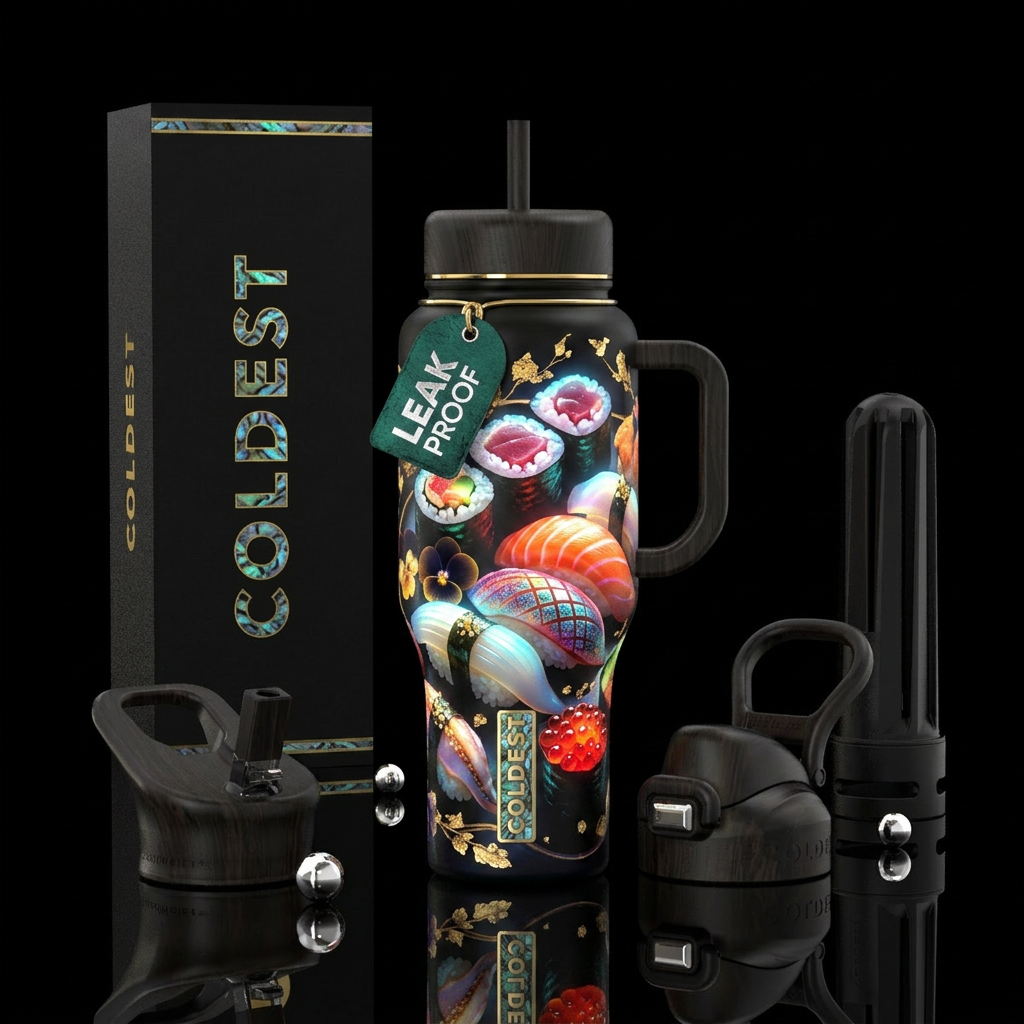 Sushi water bottle design