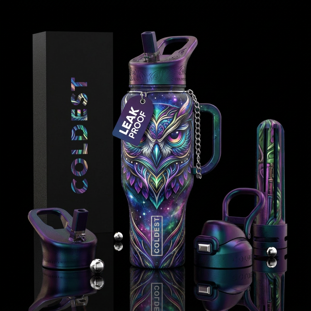 Owl water bottle design