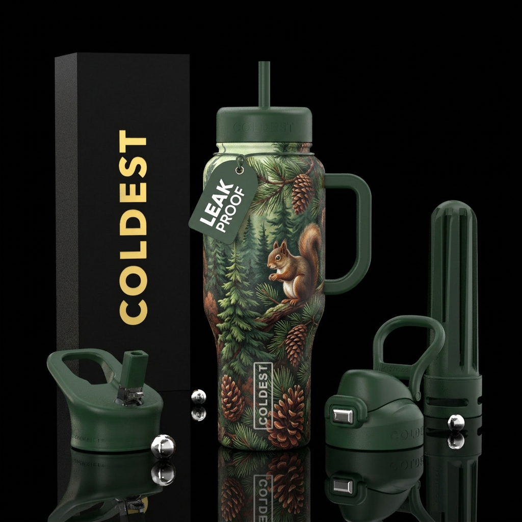 Pine tree water bottle design