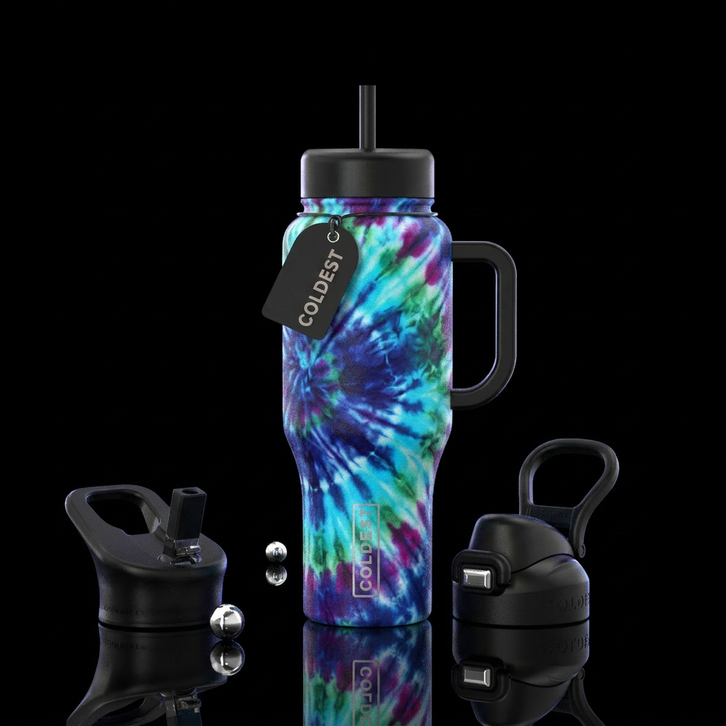 Tie dye water bottle design