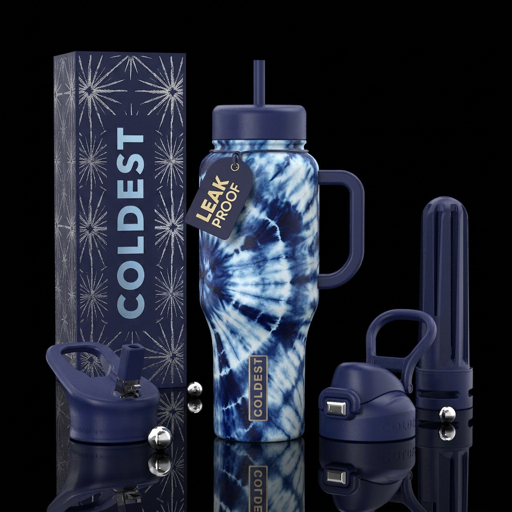 Tie dye water bottle design
