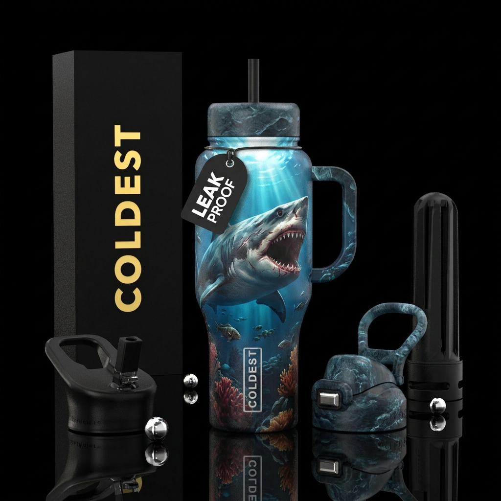 Megalodon water bottle design