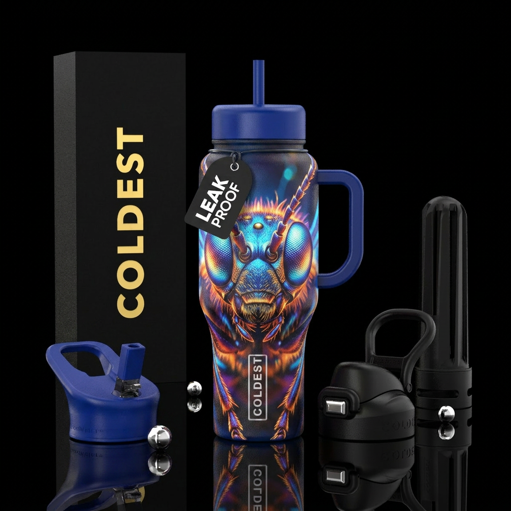 Colored fly water bottle design