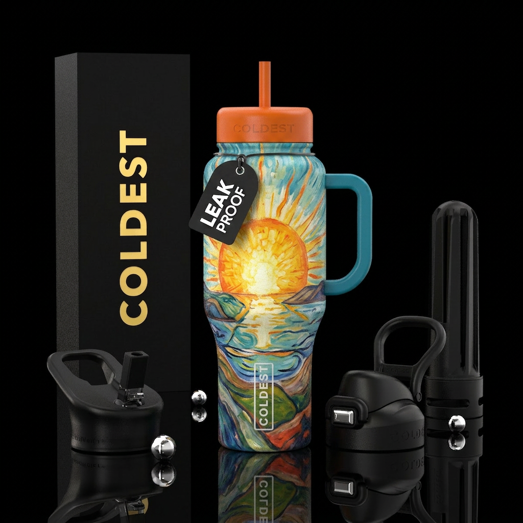 Sun the painting water bottle design