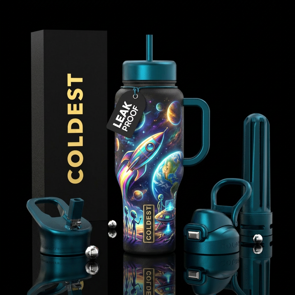 Aliens water bottle design