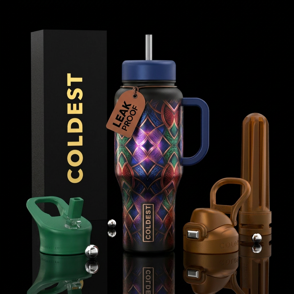 vintage art water bottle design