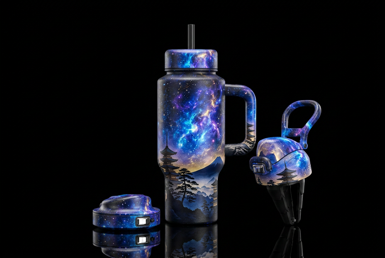 Japan nights water bottle design