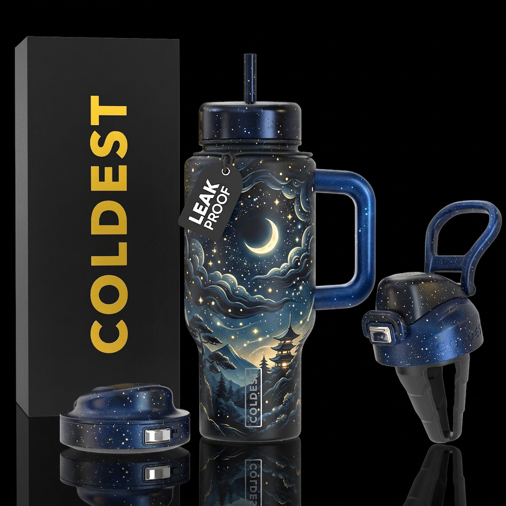 Japan nights water bottle design