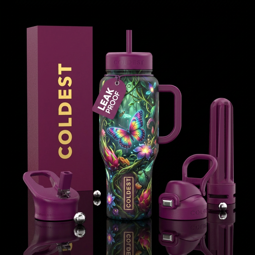 Secret forest water bottle design