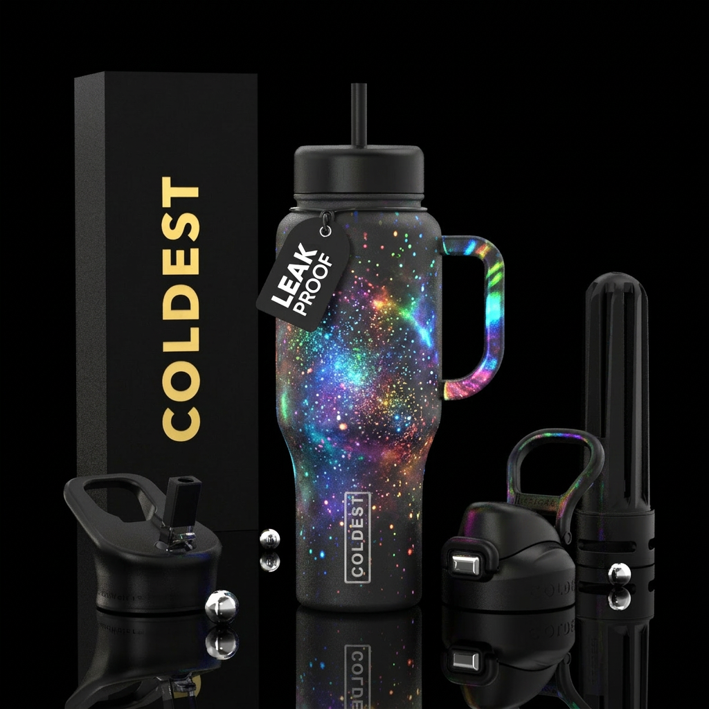 Colors in space water bottle design