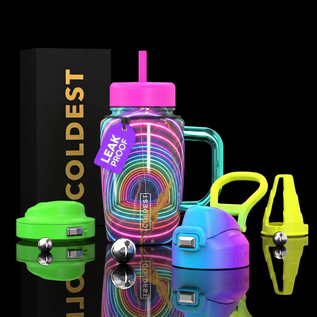 Neon dome water bottle design