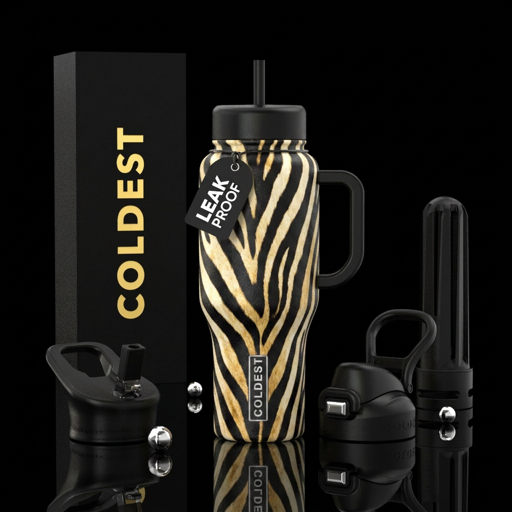 Zerba print water bottle design
