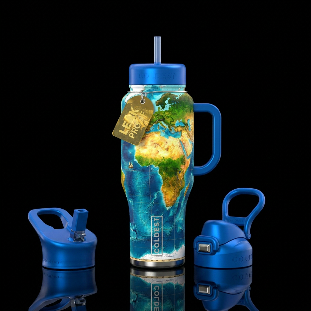 Map water bottle design