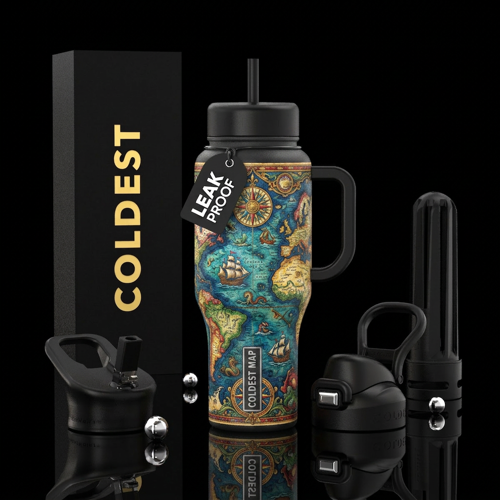Coldest map water bottle design