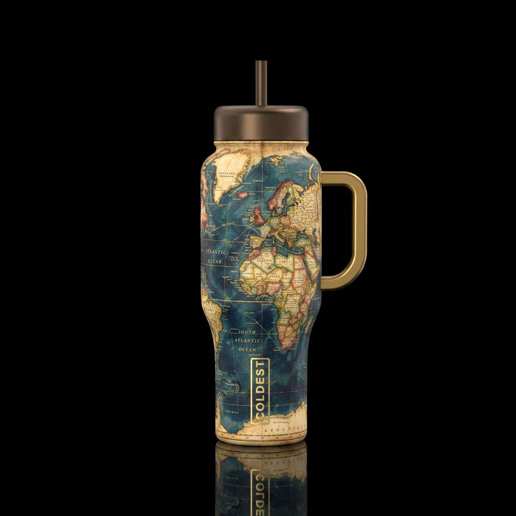 Map water bottle design