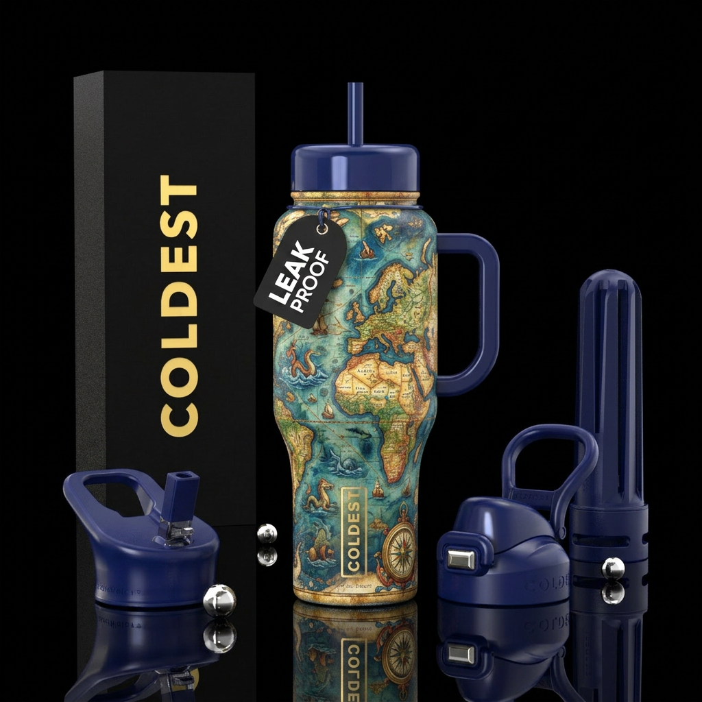 Map water bottle design