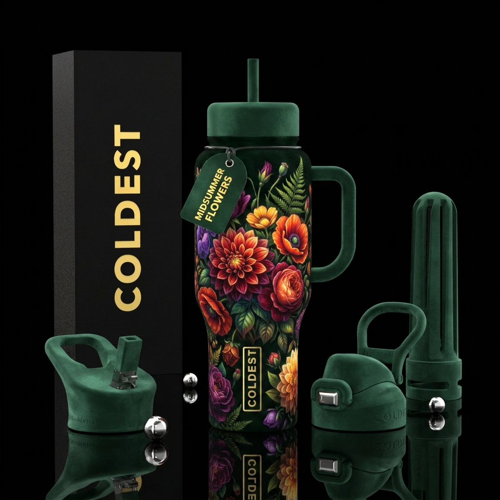 Glowie flowers water bottle design