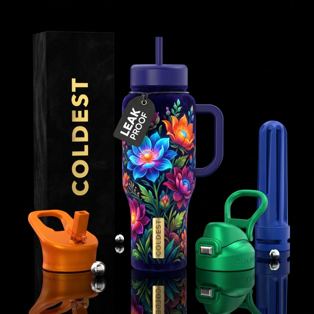 Glowie flowers water bottle design