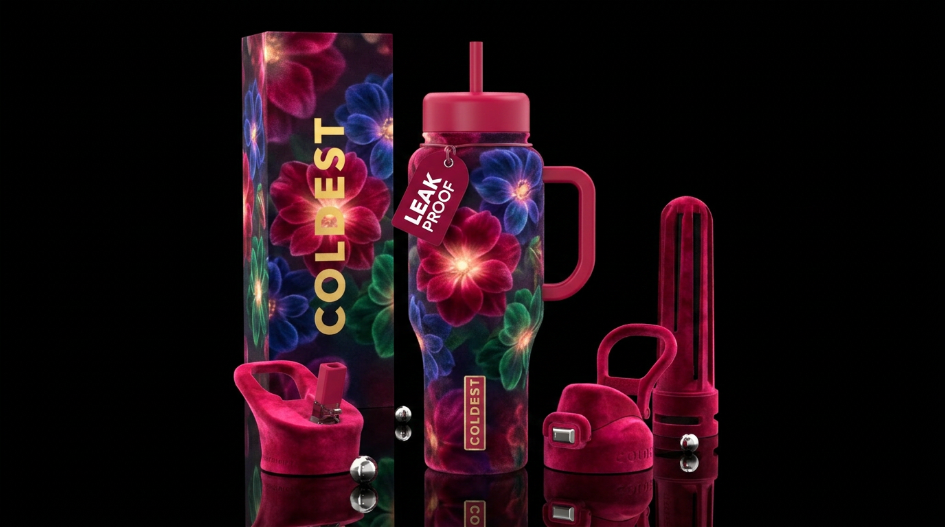 Flowers water bottle design